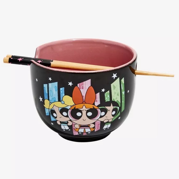The Powerpuff Girls Panel Portraits 20oz Ramen Bowl/w Chopsticks New in Package - Picture 4 of 5